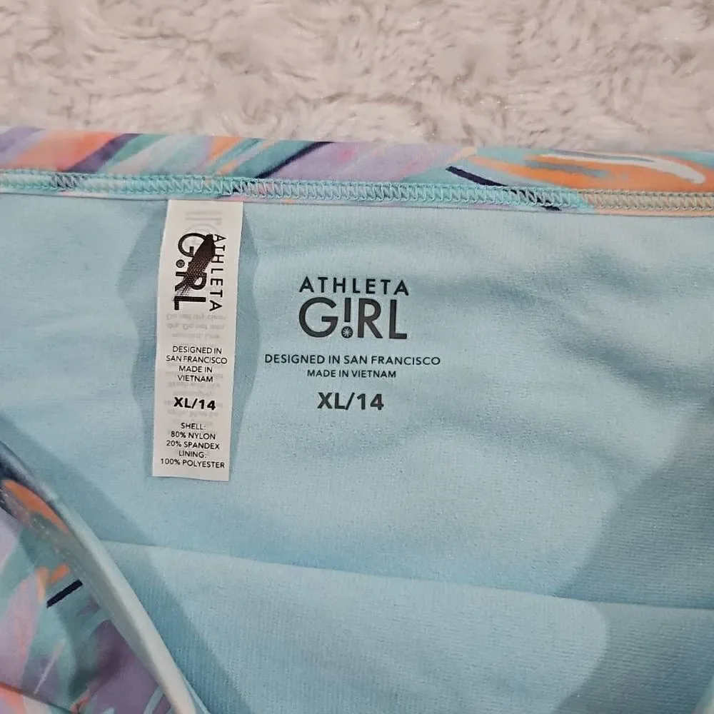 Athleta Girl Size 14 XL Tie Dye Ocean Marble Swim Bottoms Only NWOT